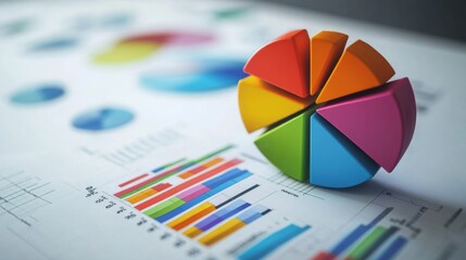 Aufkleber - Colorful Pie Chart Among Business Graphs and Data