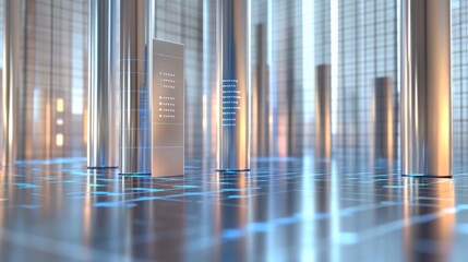 Fototapete - Modern Digital Architecture with High Tech Elements