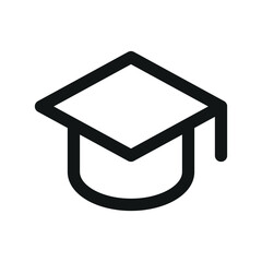 Poster - Education UI icon, student hat simple line user interface vector symbol