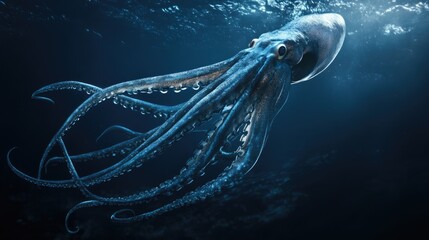 octopus in deep blue water
