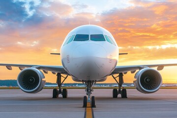 Panoramic Airport Landscape with Aircraft Parked and Prepped