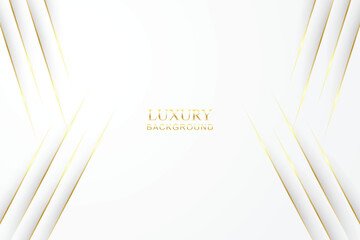 Wall Mural - white luxury background with gold line ornament
