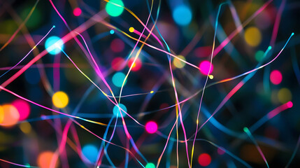 Poster - Bright blue laser lights create a glowing, futuristic backdrop with dynamic patterns and textures, blending energy and motion in a captivating design