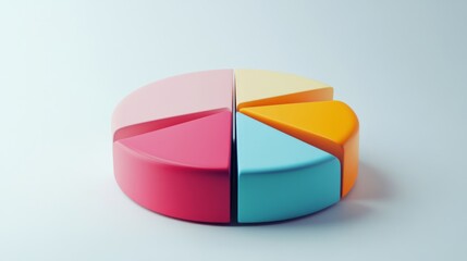 Poster - Colorful Pie Chart Elements on Neutral Background