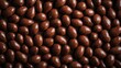 © Eric - A seamless spread of chocolate-covered almonds, tightly arranged to fill the entire frame with their rich, glossy texture and dark tones.