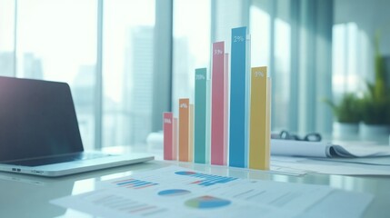 Aufkleber - Business Growth Chart on Office Desk