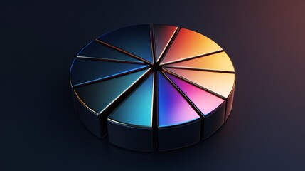 Poster - modern pie chart design with colorful segments