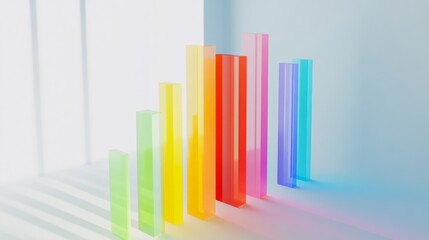 Aufkleber - Colorful Transparent Bars on White Background