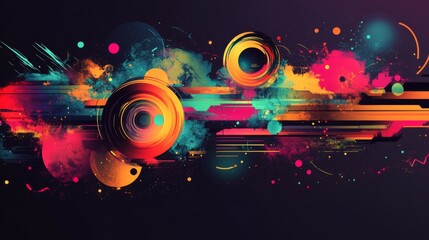 Poster - colorful abstract design with circles and lines