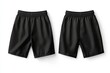 © gankevstock - Front and back view of black sports shorts isolated on white background