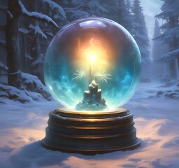 Poster - Illustration of glowing magic ball.