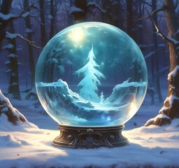 Poster - Illustration of glowing magic ball.