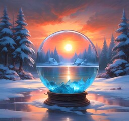 Poster - Illustration of glowing magic ball.