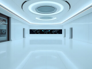 Wall Mural - a large, empty room with a white ceiling and white walls
