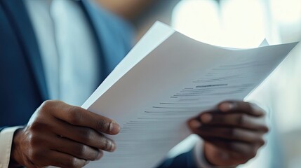 Poster - Close-up of a Man's Hands Holding a Document
