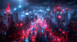© Atlas - Night city illuminated by bright lanterns, created with Generative AI technology