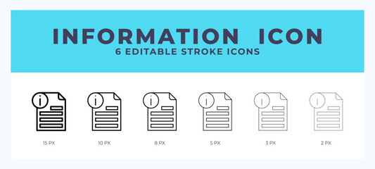 Information icon. Regular line. Thin line. Bold line. Vector illustration.