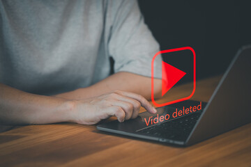 Aufkleber - Close-up of a person using a laptop with a 