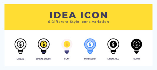 Aufkleber - Idea icon symbol. isolated. vector illustration with different styles