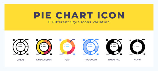 Aufkleber - Pie chart set of simple icons great for web. app. presentation and more.