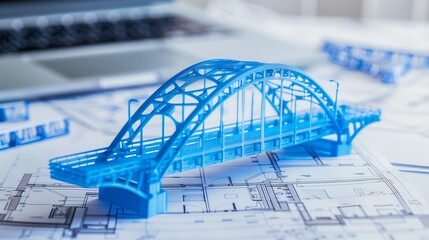 Poster - vision of architecture of a 3d model bridge project