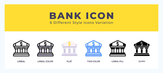 Aufkleber - Bank pack of icons. vector illustration.