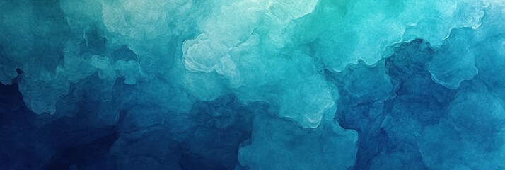 Poster - Teal Abstract Watercolor Background for Creative Projects