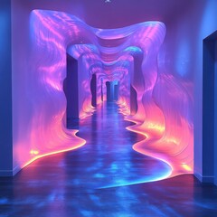 Poster - Exploring the enchantment of abstract light installations in modern art spaces a creative journey through color and form