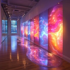 Poster - Exploring the fusion of light and space a journey through abstract light installations in modern art