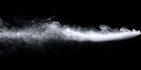 Poster - swirling white smoke on black background