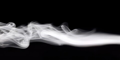 Poster - ethereal swirling white smoke on black background