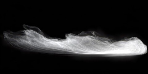 Poster - swirling white smoke on black background