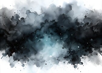 Poster - black watercolor abstract background