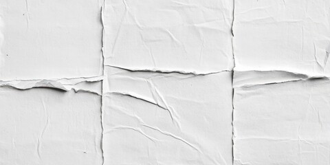 Poster - Crumpled Blank White Paper Texture Background