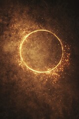 Poster - Light particles, sparkling and shimmering on empty brown background. Abstract. Wallpaper, background