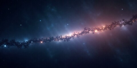 Background Of The Milky Way With Luminous Central Band Transitioning From Blue To Orange