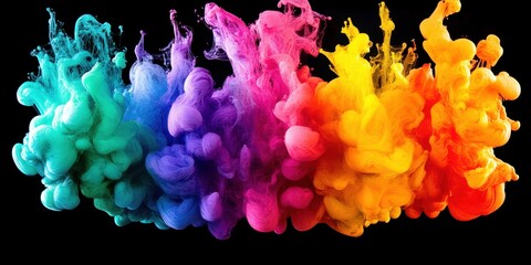 Poster - vibrant acrylic ink explosion in water