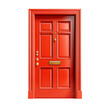 © Jenjira - Bright red door with classic design on transparent background.