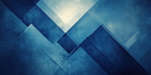 Poster - Abstract Blue Background with Triangles and Rectangles