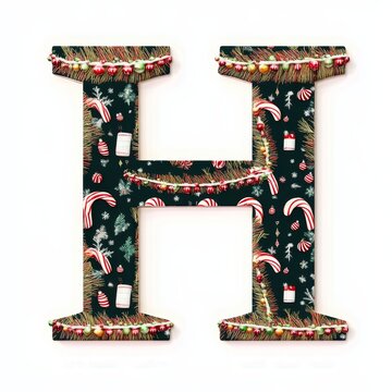 Festive Christmas Letter H Decoration