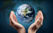 © Narong - Two hands holding the globe, world conservation concept