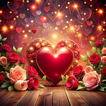 A heart with roses and a heart that says love
