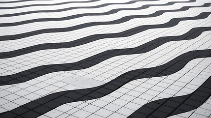 Abstract white and black wave pavement pattern background. Vector file layered for easy manipulation and coloring.