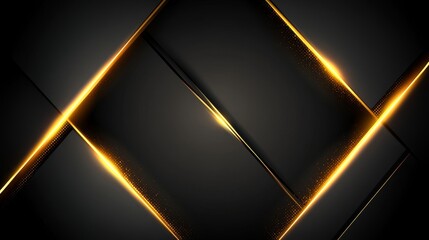 futuristic dark geometric wallpaper:abstract golden lines and triangles on black.concept of luxury, 