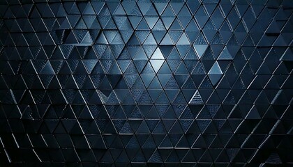 Poster - Futuristic, High Tech, dark background, with a triangular block structure