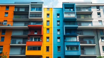 Colorful apartment building facade