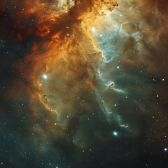 Poster - Cosmic Cloudscape Vibrant Interstellar Dust and Gas Forming Celestial Structures in Deep Space.