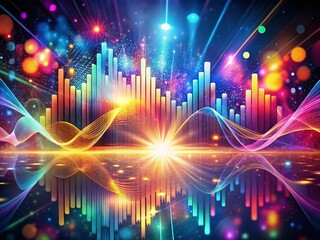Aufkleber - Abstract Electronic Dance Music Poster Design with Dynamic 3D Background for Nightlife Events and Festivals