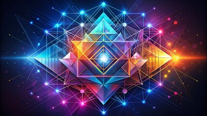 Poster - Abstract Geometric Technology Design Element with Dynamic Patterns for Modern Creativity