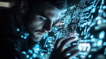 Poster - Man Exploring Digital World